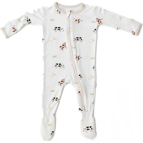 Bamboo Little Soft Baby Footie Pajamas, Baby Clothes, Newborn Sleepers, 95% Viscose and 5% Spandex, 0-24 Months