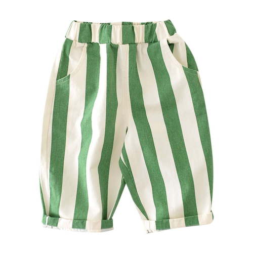 Odeerbi Infant Boys Girls Striped Cotton Pants Striped Full Length Pants Casual Pants Children's Outerwear Pants Green