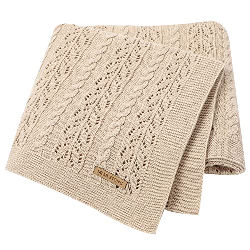 LAWKUL Neutral Baby Blankets Cotton Baby Girl Receiving Blankets Infant Swaddle Baby Blanket Newborn Gender Neutral Nursery Decor Size 40x30 Inches