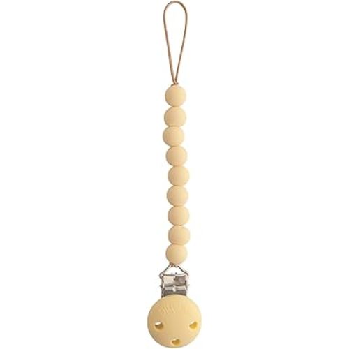 mushie 100% Silicone Baby Pacifier Clip BPA Free | Hera (Pale Yellow)