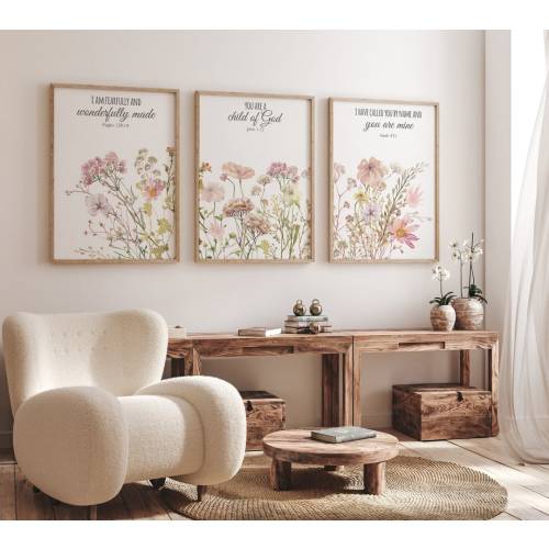 Boho Nursery wall art, Wildflower Nursery Decor, Floral Nursery, Girl Nursery Decor, vintage flower nursery, bible verse, christian wall art