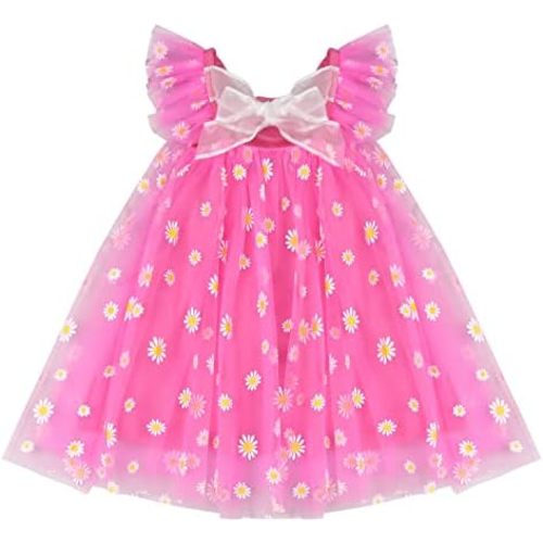 AGQT Baby Girls Tulle Tutu Dress Sleeveless Sequin Layered Dresses Size 6M-4T