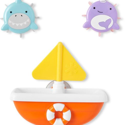 Shark/Narwhal ZOO® Tip & Spin Boat Baby Bath Toy | skiphop.com