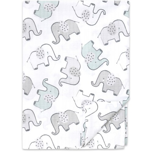 Little Haven Cotton Muslin Wrap - Elephant