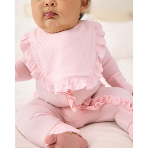 Prima Pink Ribbed Ruffle Bib – Little Sleepies