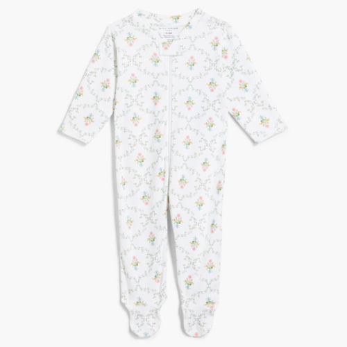 The Footie Pajama - Pastel Trellis