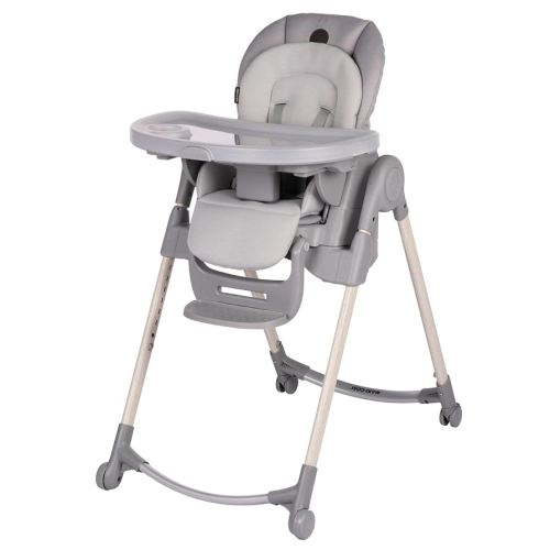 Maxi-Cosi Minla Chaise haute 6 en 1 convertible dès la naissance Rehausseur de cuisine pliable compact facile à nettoyer Gris cascade