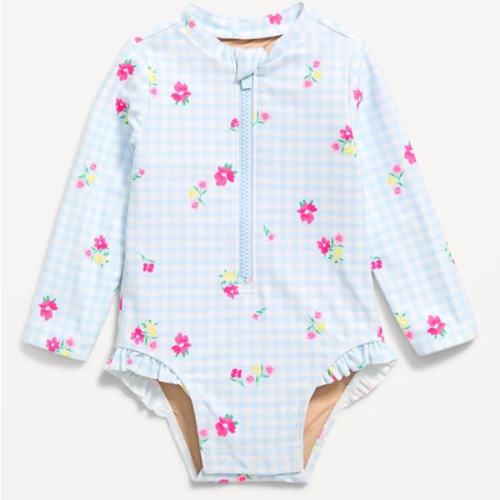 Long-Sleeve Rashguard Swim One-Piece for Baby