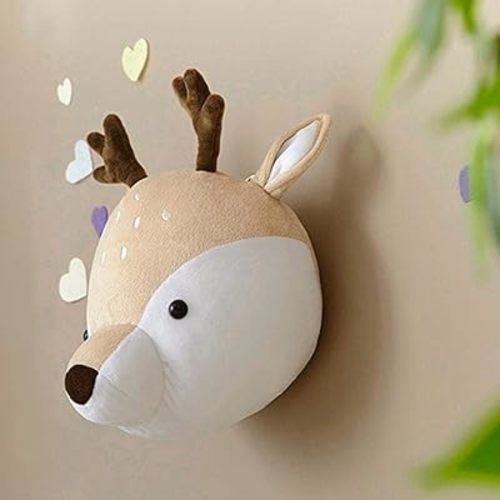 zmr Deer Nursery Decor Child's Bedroom Stuffed Animal Head Wall Decor Baby Nursery Children's Room Wall Decoration Creative Jewelry
