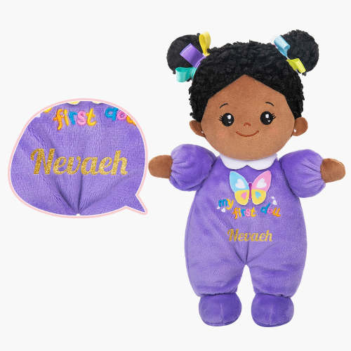 iFrodoll Personalized Purple Deep Skin Tone Mini Plush Baby Doll – Ifrodoll