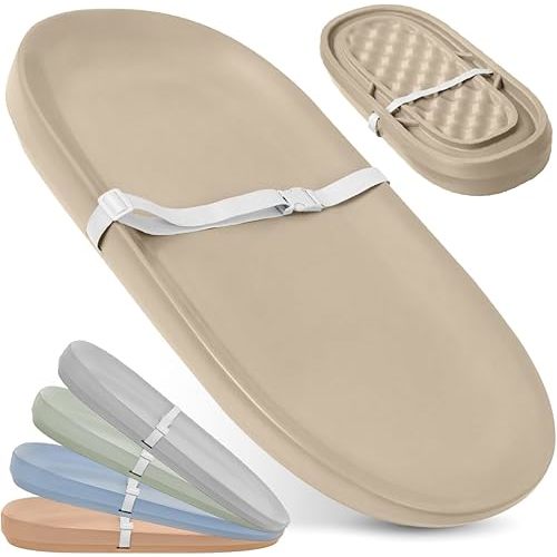 Jool Baby Waterproof Baby Changing Pad - Easy to Clean, Lightweight & Portable - Large Foam Cushion for Comfort (Oatmeal)