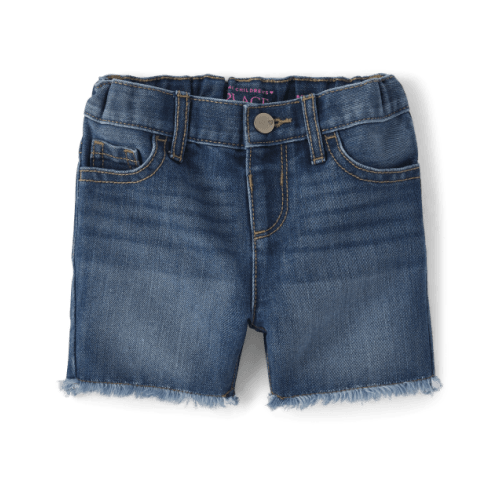 Baby And Toddler Girls Denim Midi Shorts - Blue