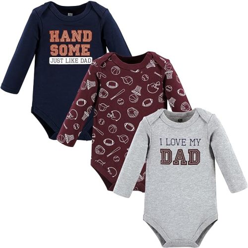 Hudson Baby baby-boys Cotton Long-sleeve Bodysuits 3-pack
