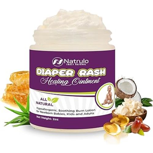 Diaper Rash Cream – Natural Baby Skin Healing Ointment – Organic Butt Balm Quick Itch Relief Butt Paste – Soothing Vegan Bum Lotion for Newborn Babies, Kids – Soothes and Moisturizes Dry Cracked Skin