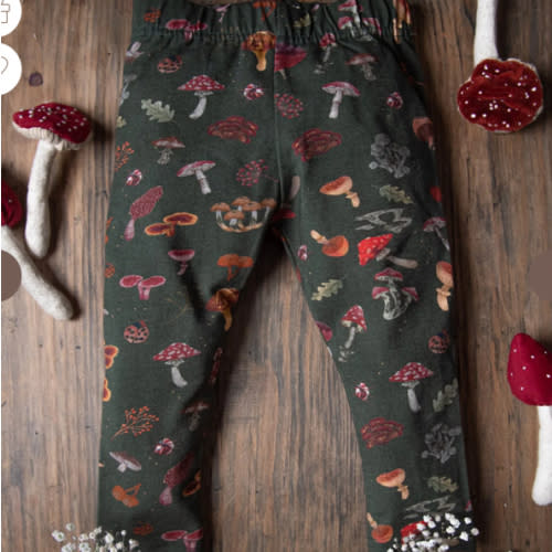 Mushroom jersey leggings - Moss