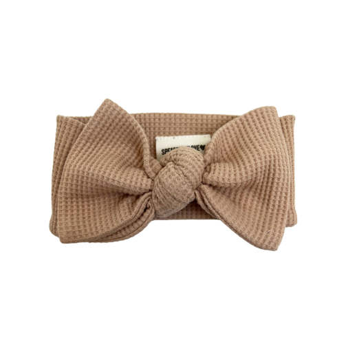 Organic Waffle Knot Bow, Tan