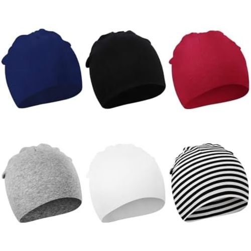 DRESHOW BQUBO 6 Pack Baby Hats for Boys Girls Unisex Baby Hat Soft Knit Cap Nursery Beanie for Newborn Infant Toddler Kid