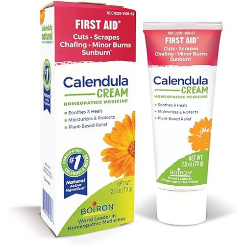 Boiron Calendula Cream for First Aid, Minor Burns, Cuts, Scrapes, Insect Bits and Sunburn - 2.5 oz