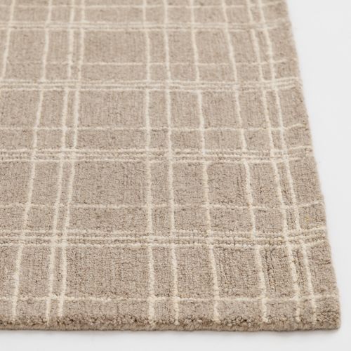 Better Homes & Gardens 7'10"x9'10" Beige Plaid Wool Indoor Area Rug
