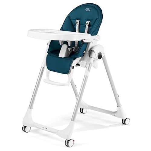 PEG Prima Pappa Zero 3 - High Chair - Petrolio (Teal) | For Children Newborn to 3 Years of Age - Made in Italy