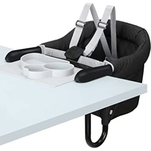 Hook On Chair, Fold-Flat Storage and Tight Fixing Clip on Table High Chair, Removable Seat Cushion, Fast Table Chair with Dining Tray Plus