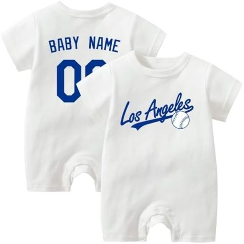 KREDE Baby Clothes Unisex Bodysuit Personalized Rompers Custom Baby Name Number for Boy Girl