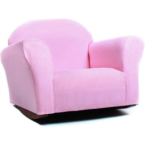 Gingham Rocking Chair for Kids – Soft Microsuede Upholstery, Sturdy Wooden Frame, Ergonomic Padded Seat, Smooth Rocking Motion, Easy to Clean, Ages 2–5, Perfect for Bedrooms & Playrooms.