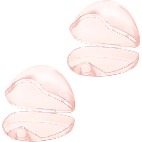 Accmor Pacifier Case, Pacifier Holder Case, Pacifier Container for Travel, BPA Free,Transparent Pink, 2 Pack