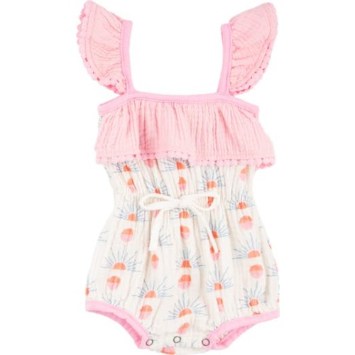 Willa Sun Print Cotton Gauze Bubble Romper
