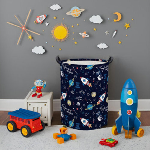 Kids Laundry Basket Baby Hamper For Nursery Kids Hamper Cute Kids Toys Storage Bin Organizer Butterfly Room Decor For Home(Rocket Planet) | Wayfair