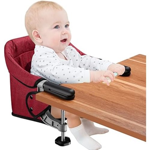 Hook on High Chair: High Chair for Babies and Toddlers 6-36 Months, Portable and Foldable High Chair for Home and Travel, Baby Feeding Chair, Setup in Seconds - Includes Carry Bag (Grey)
