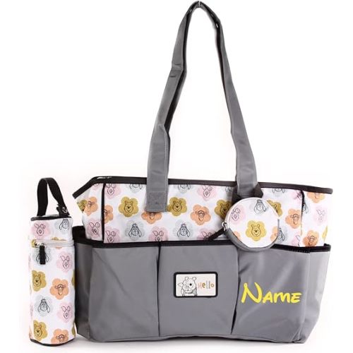 Personalize Disney Mickey Mouse Minnie Mouse Diaper Bag 4 Piece Set