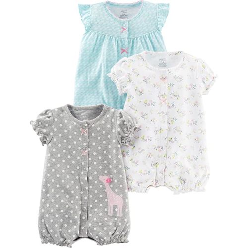 Baby-girls 3-pack Snap-up Rompers