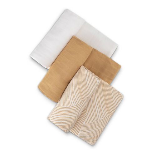 Little Bamboo Muslin Wraps 3 Pack Marigold