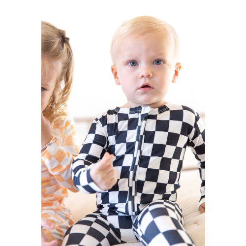 BLACK + WHITE CHECKER | FOOTIE ONE PIECE