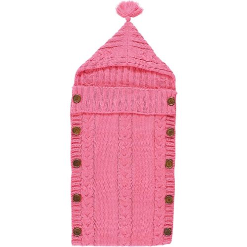 Hudson Baby Unisex Baby Knitted Baby Lounge Stroller Wrap Sack, Azalea Pink, One Size