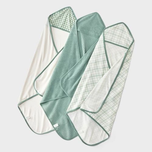 Baby 3pk hooded Bath Towel - Cloud Island™ Green