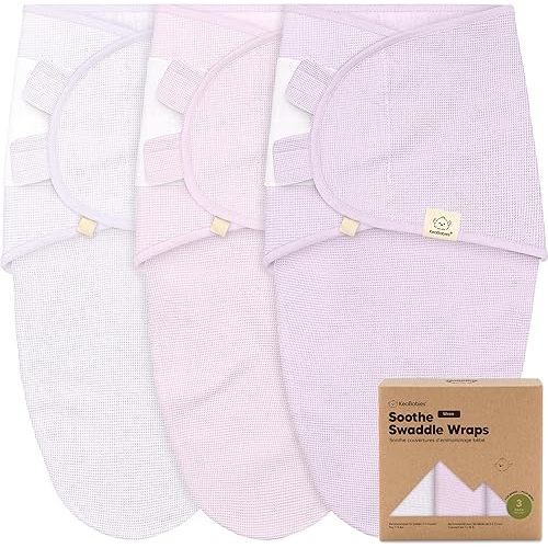 3-Pack Organic Swaddles for Newborns, Baby Sleep Sacks 0-3 Months -(Soft Lilac)