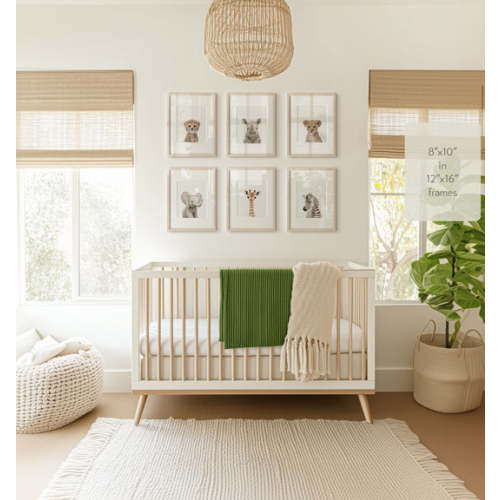 Baby Safari Animals Nursery Decor - African Animals Set of 6 Prints