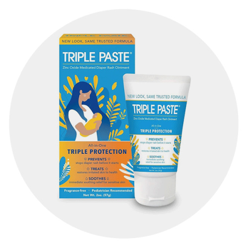 Triple Paste Diaper Rash Cream for Baby - 3 oz Tube - Zinc Oxide Ointment Treats, Soothes and Prevents Diaper Rash - Pediatrician-Recommended Hypoallergenic Formula with Soothing Botanicals