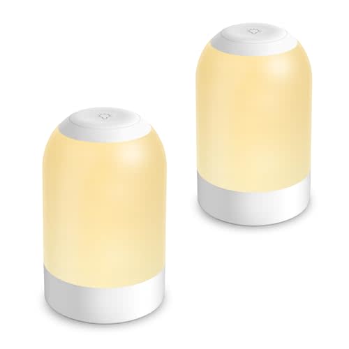 Bedside Touch Night Light, Baby Nursery Nightlight for Kids Adults, Egg Light with Timer, Dimmable Small Cordless Table Lamp for Nightstand/Bedroom/Children's Room, USB Rechargeable, White/Warm/Amber