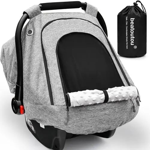 Beatoutou Baby Car Seat Cover for Boys & Girls, Waterproof & Windproof, Gray