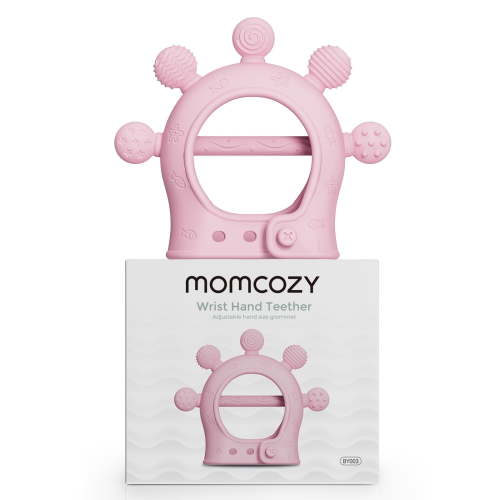 Momcozy Silicone Baby Teether Diver Pink, Baby Teething Toys, Toddler Teething Relief, 1 Count