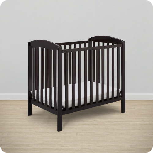 Delta Children Gateway Mini Convertible Baby Crib with 2.75-inch Mattress, Dark Chocolate
