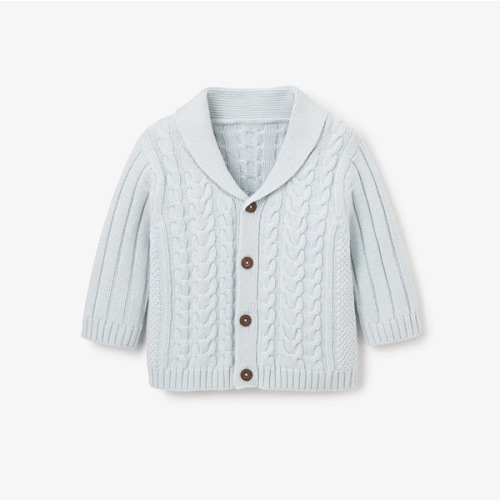 Pale Blue Cable Knit Baby Cardigan (9-12 M)