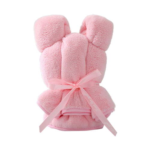 AUDeals Cute Bear Hooded Bath Towel Set for Babies with Coral Velvet Material, Pineapple Plaid Design & Gift Packaging Soft Absorbent Shower Towel