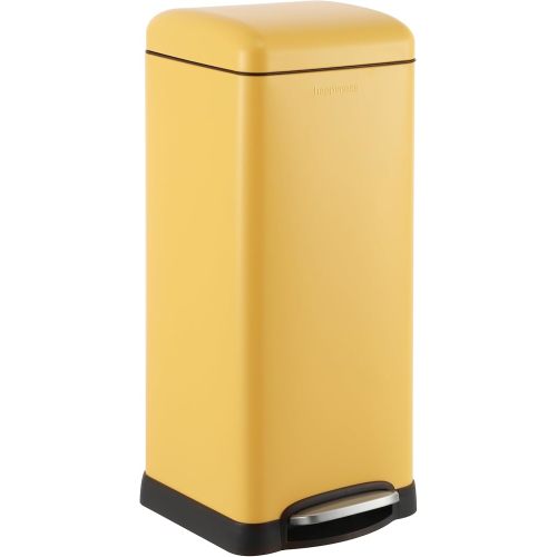 happimess HPM1007K Betty Retro 8-Gallon Step-Open Trash Can, Daffodil Yellow with Soft-Close Lid, Fingerprint Resistant, Modern, Minimalistic for Home, Kitchen, Laundry Room, Office, Bedroom, Bathroom