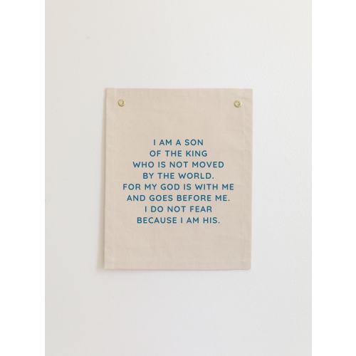I Am A Son of the King Nursery Banner, Christian Boy Nursery Decor, Bible Verse Banner, Christian Tapestry, Kid&#39;s Room Scripture Flag
