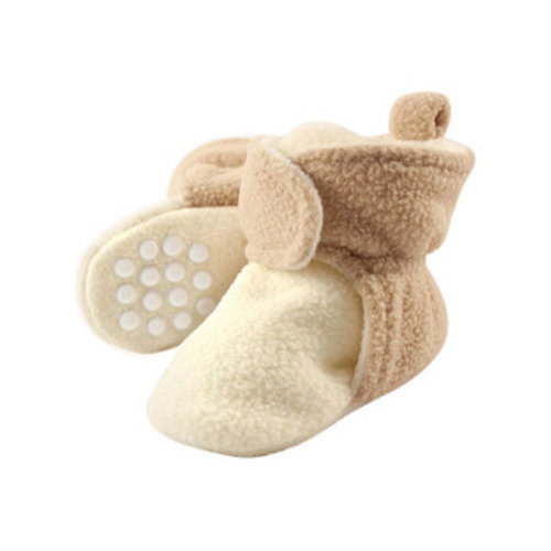 Baby Girls Baby Cozy Fleece Booties, Light Pink Dark Pink