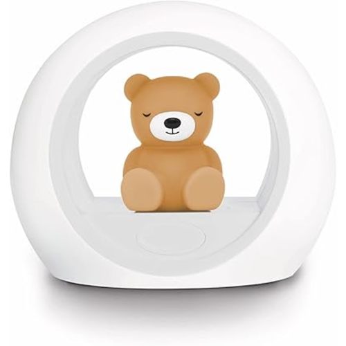 Zazu Kids Billy The Bear Night Light - Scare The Darkness with Billy | Baby Sleep Aid with Automatic Shut-Off and Scream Sensor | Adjustable Brightness | Cry Activated Night Light (Camel)